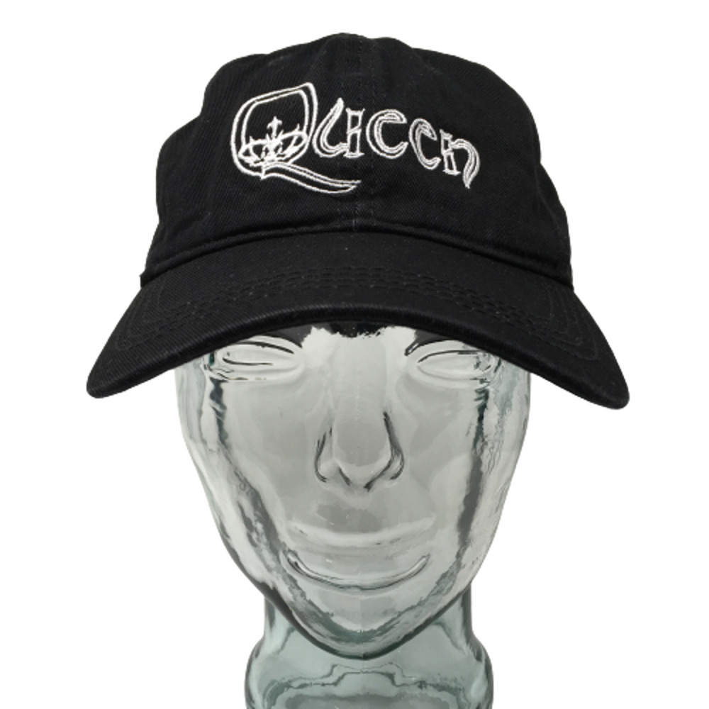 Queen Rock Band Baseball Cap Black Embroidered Crown Cotton OSFM Strap Back Hat